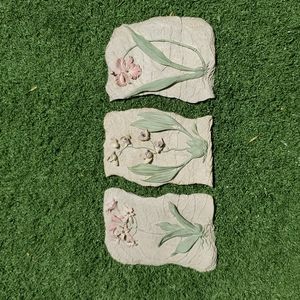 3 Flower Faux Wall Stones by Home Interiors